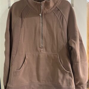 Lemon Scuba Oversized Funnel-Neck Half Zip Long